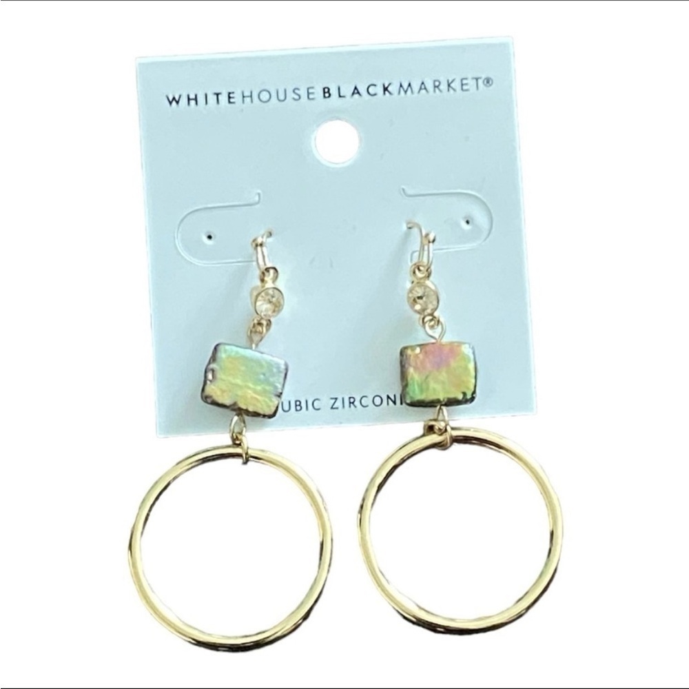 😍2/$20 NWT White House Black Market Cubic Zirconia Dangle Earrings